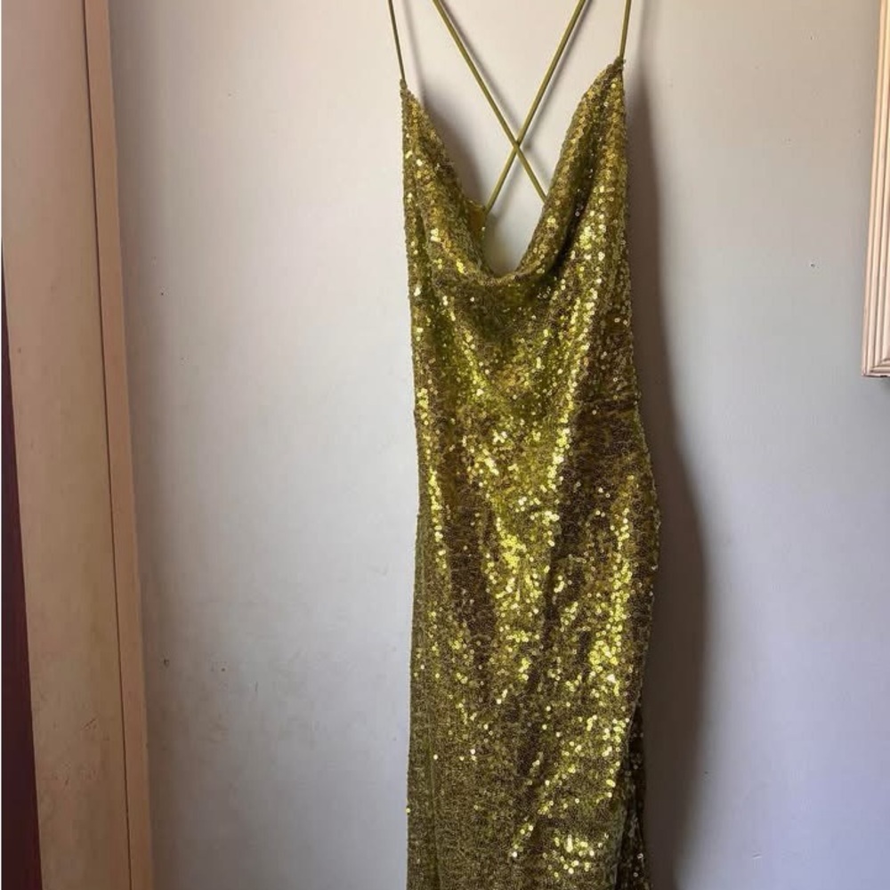 Green Sequin Evening Dress